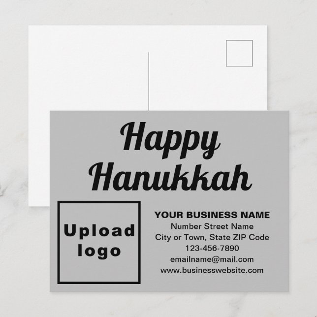 Business Hanukkah Gray Holiday Postcard Feiertagspostkarte (Vorne/Hinten)