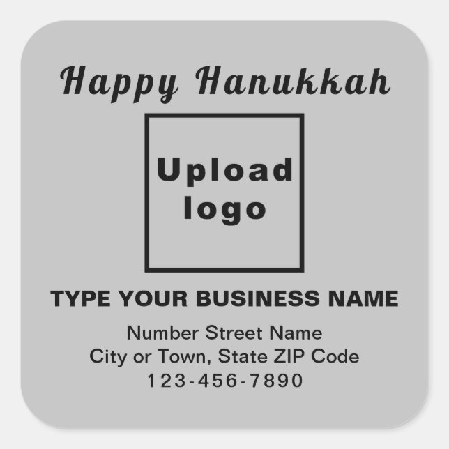Business Hanukkah Gray Square Sticker (Vorderseite)