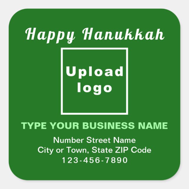 Business Hanukkah Green Square Sticker (Vorderseite)