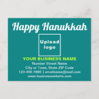Business Hanukkah Gruß auf Aquamarine grüne Postka