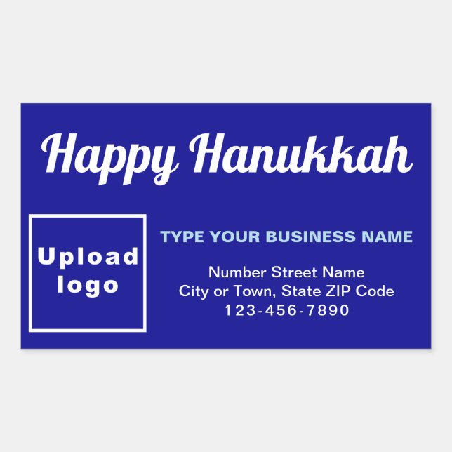 Business Hanukkah Gruß auf blau Rechteckiger Aufkleber (Vorderseite)