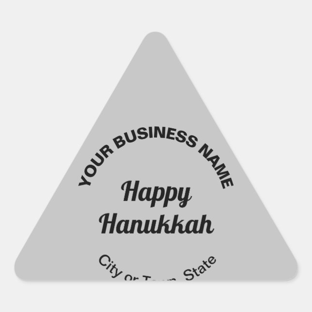 Business Hanukkah Gruß auf Grau Dreieckiger Aufkleber (Vorderseite)