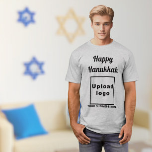 Business Hanukkah Gruß auf grauem T - Shirt