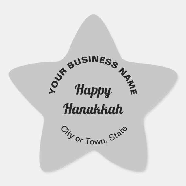 Business Hanukkah Gruß auf Gray Star Sticker (Vorderseite)