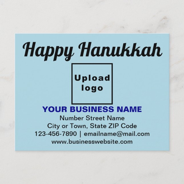 Business Hanukkah Gruß auf Light Blue Postcard Postkarte (Vorderseite)