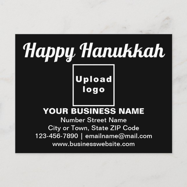 Business Hanukkah Gruß auf schwarze Postkarte (Vorderseite)