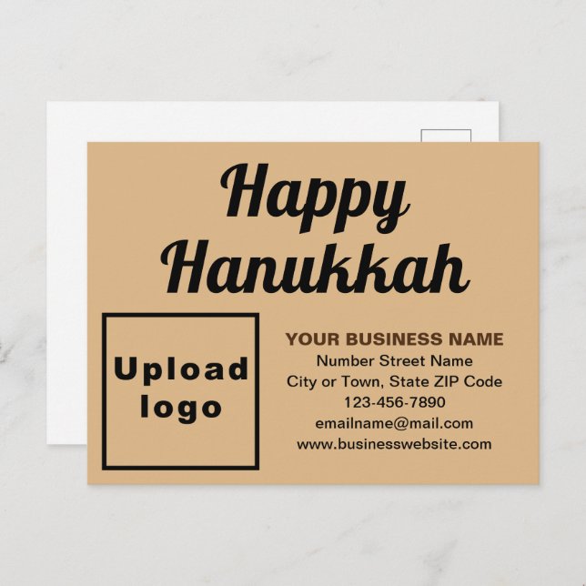 Business Hanukkah Light Brown Holiday Postkarte (Vorne/Hinten)