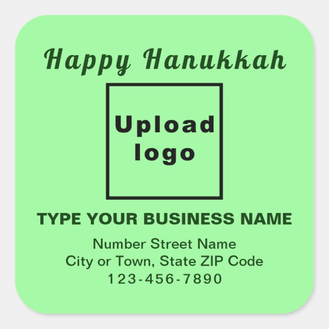 Business Hanukkah Light Green Square Sticker (Vorderseite)