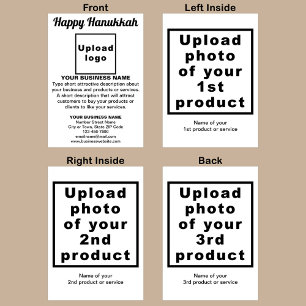 Business Hanukkah White Folded Holiday Card Feiertagskarte