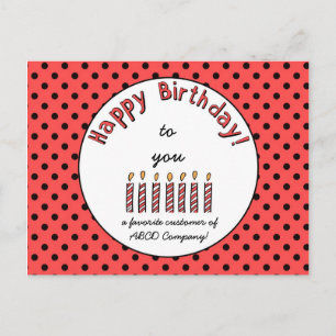 Business Happy Birthday Coupon Orange-Red Postkarte