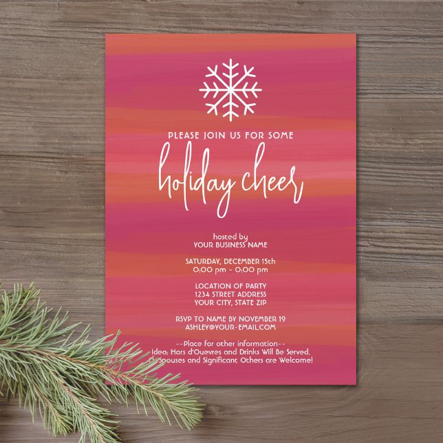 Business Holiday Cheer Party - Modernes abstraktes Einladung (Office Holiday Party Invitation)