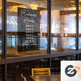 Business Hours Small Business Window Cling Fensteraufkleber