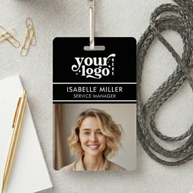 Business ID Card QR Modern Large Photo Employee Ausweis (Business ID Card QR Modern Large Photo Employee Badge)