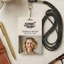 Business ID Card QR Modern Large Photo Employee Ausweis