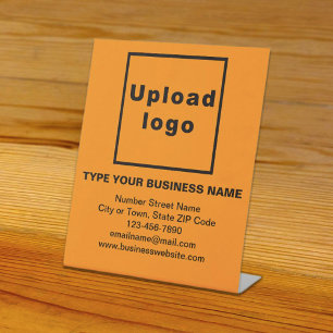 Business Information Orange Pedestal Sign Sockelschild