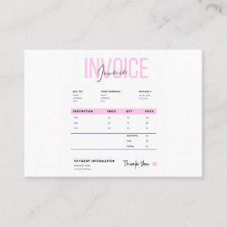 Business Invoice Telefonnummerkarte
