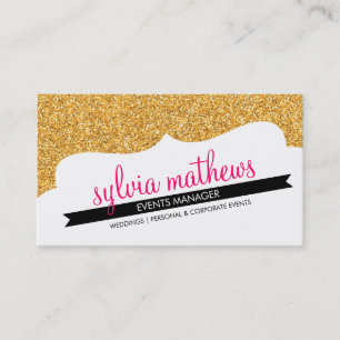 BUSINESS-KARTE Stilvoller Glitzer glänzt goldfarbe Visitenkarte