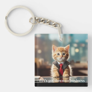 Business Kätzchen Schlüsselanhänger