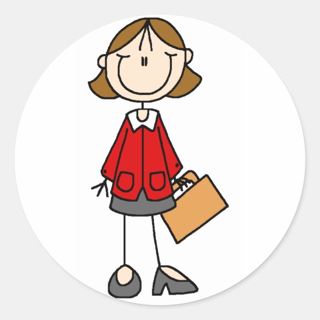 Business Lady Doodle Stickers (Vorderseite)