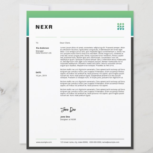Business Letterhead Template (Vorderseite)