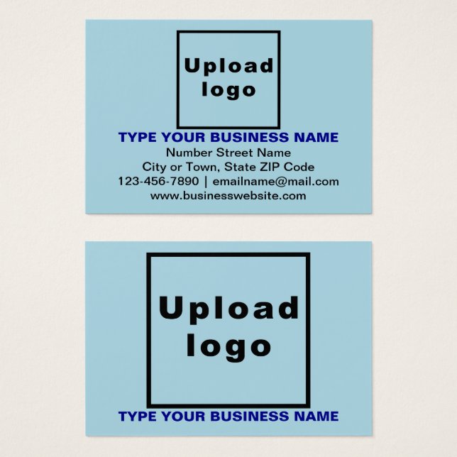Business Light Blue Rectangle Visitenkarte (Vorne & Hinten)