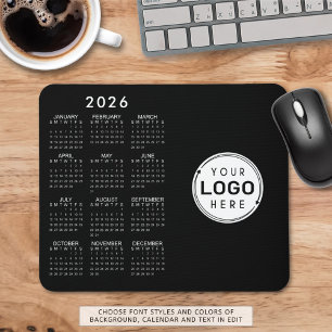 Business-Logo 2026 Kalender - Benutzerdefinierte F Mousepad