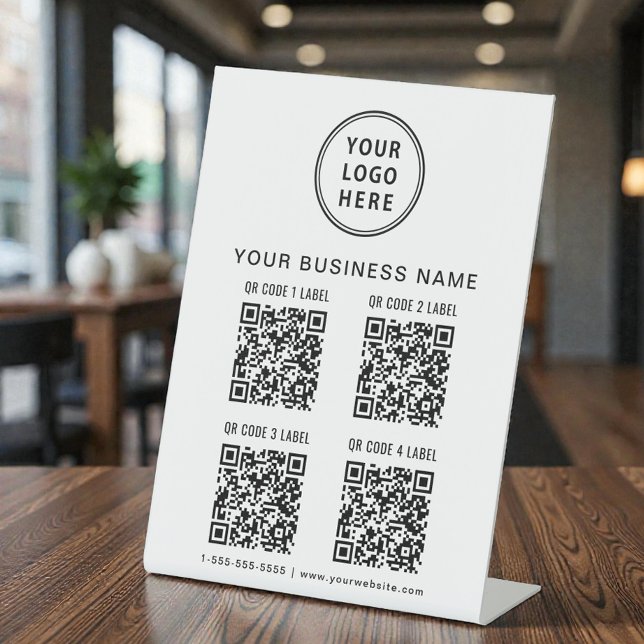 Business Logo 4 QR Codes Sockelschild (Von Creator hochgeladen)