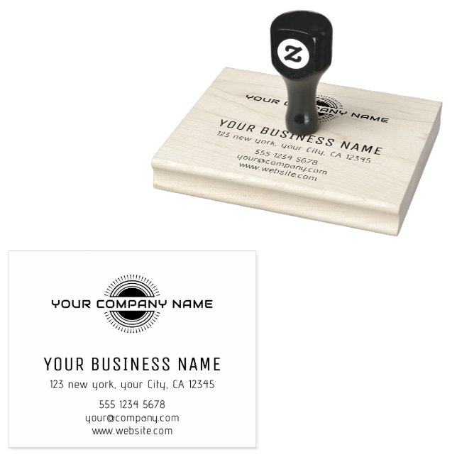 Business | Logo Address Company Name Beruflich Gummistempel (Stempel)