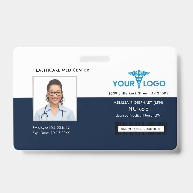 Business Logo and Employees Photo ID Ausweis (Vorderseite)