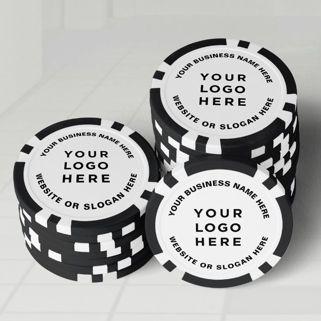 Business Logo and Text Simple Professional Pokerchips (poker chips)