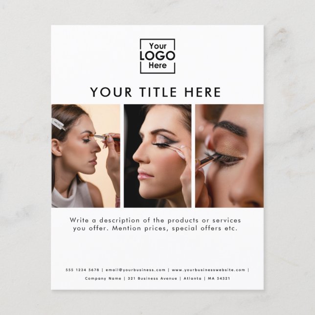 Business-Logo Beruflich Beauty Salon 3 Fotos Flyer