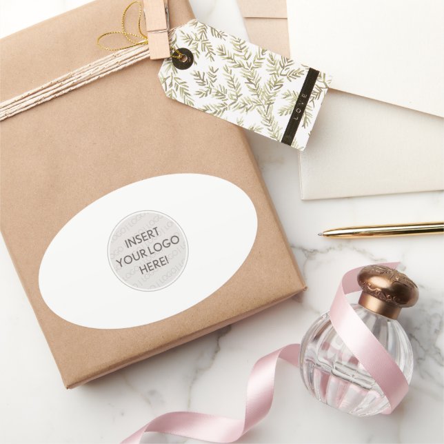 BUSINESS LOGO berufliche, moderne Verpackungen Ovaler Aufkleber (Schenken)
