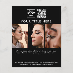 Business-Logo Black Beauty Salon 3 Fotos QR-Code Flyer