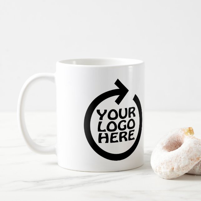 Business Logo Branded Personalized Kaffeetasse (Mit Donut)