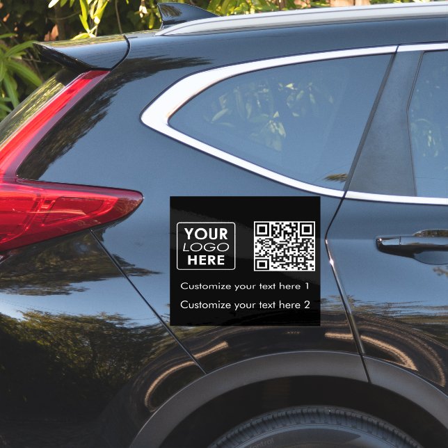 Business Logo Company Einfaches QR-Code Text Schwa Aufkleber (Auto Seite)
