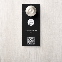 Business Logo Company Hotel Resort QR Code Schwarz Türanhänger