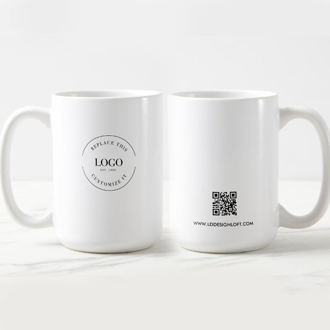 Business-Logo Custom QR-Website beruflich Kaffeetasse (Von Creator hochgeladen)