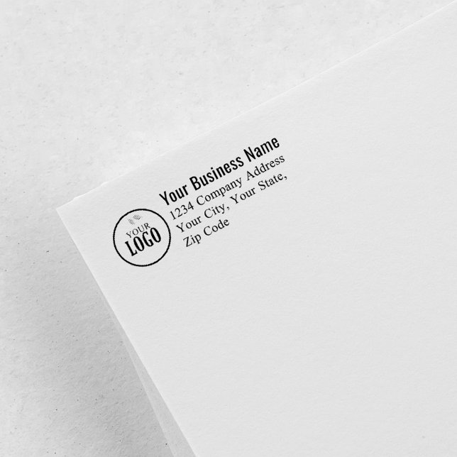 Business Logo Custom Return Address Permastempel (Add your company logo return address stamp.)