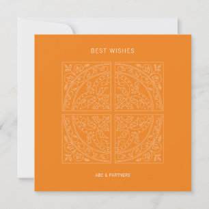 Business-Logo Elegante Tile Orange Geburtstagskart