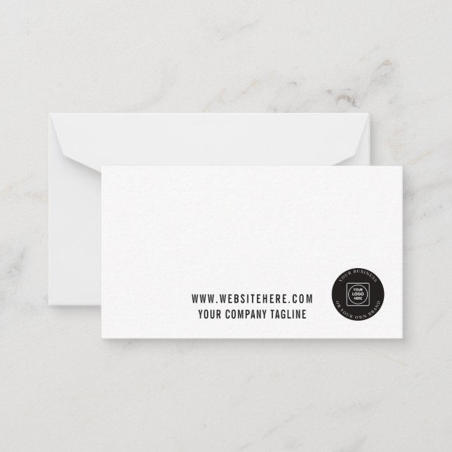 Business Logo Employee Offices Note Card Mitteilungskarte (Vorderseite)