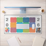 Business-Logo-Farbfirma 2026 Kalender Schreibtischunterlage<br><div class="desc">Diese farbenfrohe, lustige Business Kalender Tischmatte wird mit Ihrem beruflichen Firmennamen unter dem Namen des Agenten über den lustigen Farben für jeden Monat erstellt. Dieses niedliche, moderne Bürogeschenk weist auf der einen Seite Ihr Logo und auf der anderen ein personalisiertes Foto auf. Zeitgemäße Marketing-Tools für ein Unternehmen im Jahr 2026....</div>