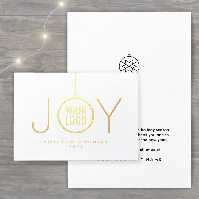 Business-Logo JOY Weihnachtsschmuck Chic Holiday Folienkarte (Von Creator hochgeladen)