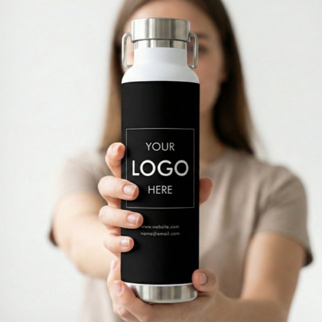 Business Logo Minimal Black Trinkflasche (Von Creator hochgeladen)