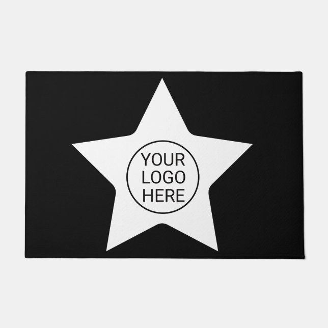 Business Logo Minimal Star Professional Black Fußmatte (Vorderseite)