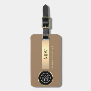 Business-Logo - mit Monogramm Name aus Gold Gepäckanhänger