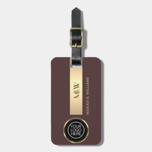 Business-Logo - mit Monogramm Name aus Gold Gepäckanhänger