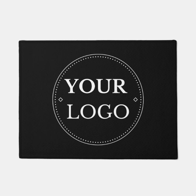 Business Logo Modern Black Promotional  Fußmatte (Vorderseite)