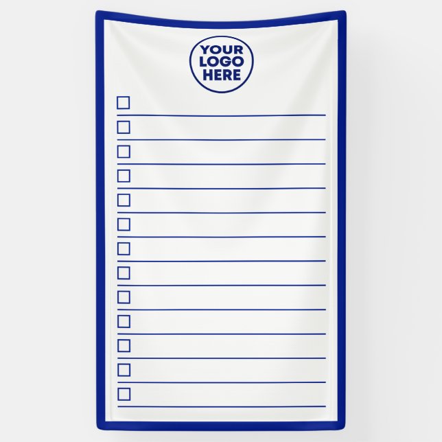 Business Logo Navy Blue Dry Erase To Do List Banner (Vertikal)