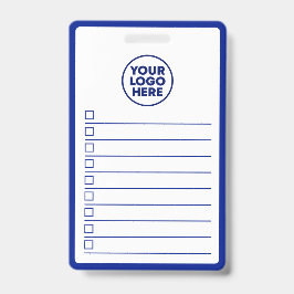 Business Logo Navy Blue Whiteboard To Do List Ausweis