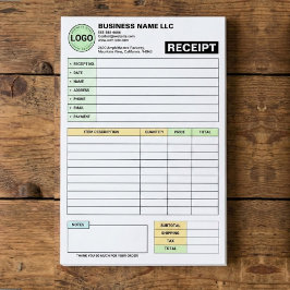 (Business Logo Pad) Payment Sales Invoice Receipt Post-it Klebezettel